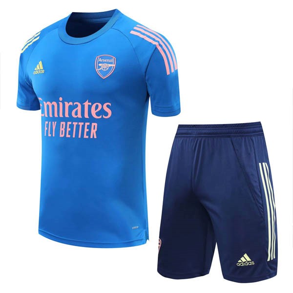 Trainingsshirt Arsenal Komplett Set 2021-22 Blau Pink Fussballtrikots Günstig